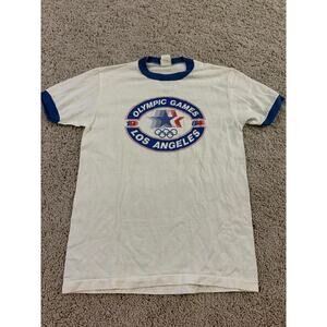 Levis Vintage Olympic Games 1984 Los Angeles Ringer T Shirt Made In USA 1980 L